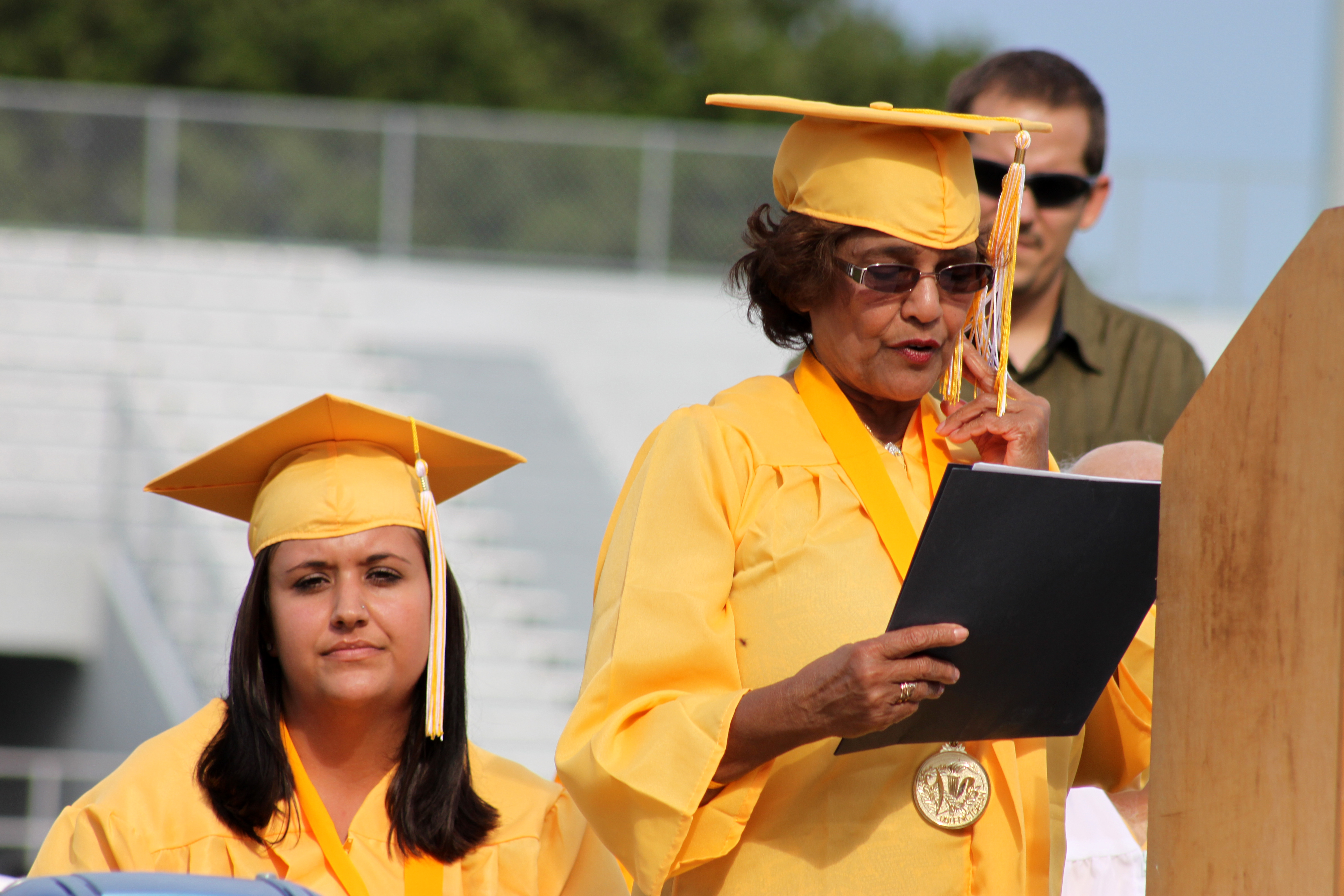 Salutorian, Rachael Gahring (on left) and Class Jewel & Valedictorian Mamin Ramdeen